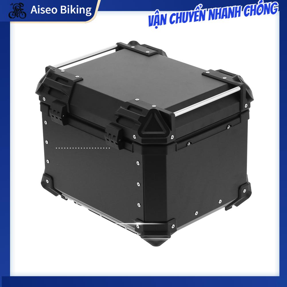 Aiseo-Motor Universal Black 45L Motorcycle Adventure Nhôm Top Case Hộp hành lý đuôi