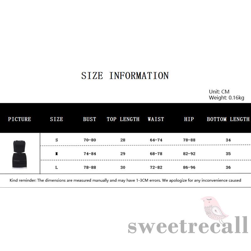 Set Áo Quây Ngực + Chân Váy Ngắn Màu Sắc Tương Phản Thời Trang Mùa Hè Cho Nữ