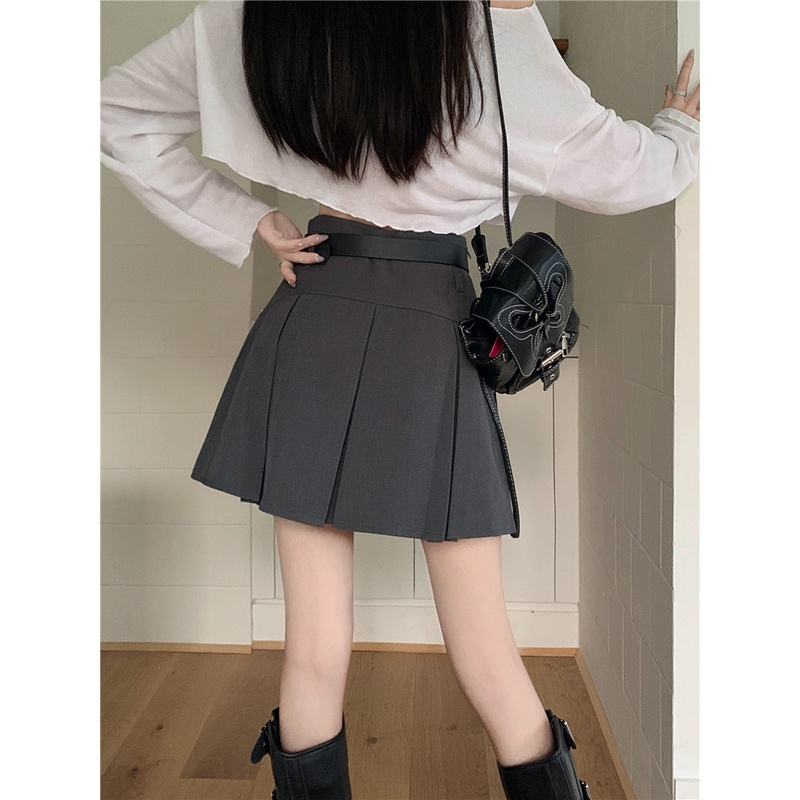 Chân Váy Chữ a Lưng Cao Xếp Ly Thời Trang Mùa Thu Mới Cho Nữ