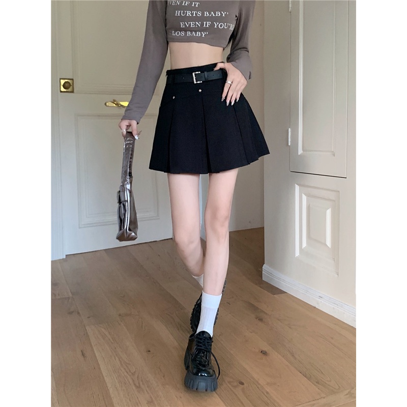 Chân Váy Chữ a Lưng Cao Xếp Ly Thời Trang Mùa Thu Mới Cho Nữ