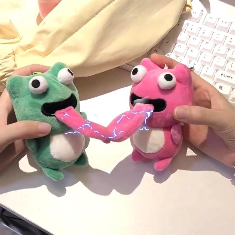 Móc Khóa Ếch Nhồi Bông Hít Nam Châm Sáng Tạo Vui Nhộn