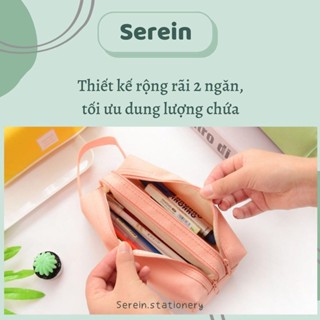  Túi bút vải canvas 2 ngăn siêu to khóa kéo chắc chắn nhiều mầu sắc tươi sáng hộp bút vải bóp vải 