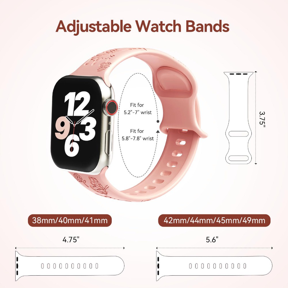 Dây Đeo Đồng Hồ Bằng silicone Hình Bướm Cho apple watch series 8 7 6 5 4 3 se ultra 49mm iwatch 44mm 45mm 41mm 42 38 / 40mm