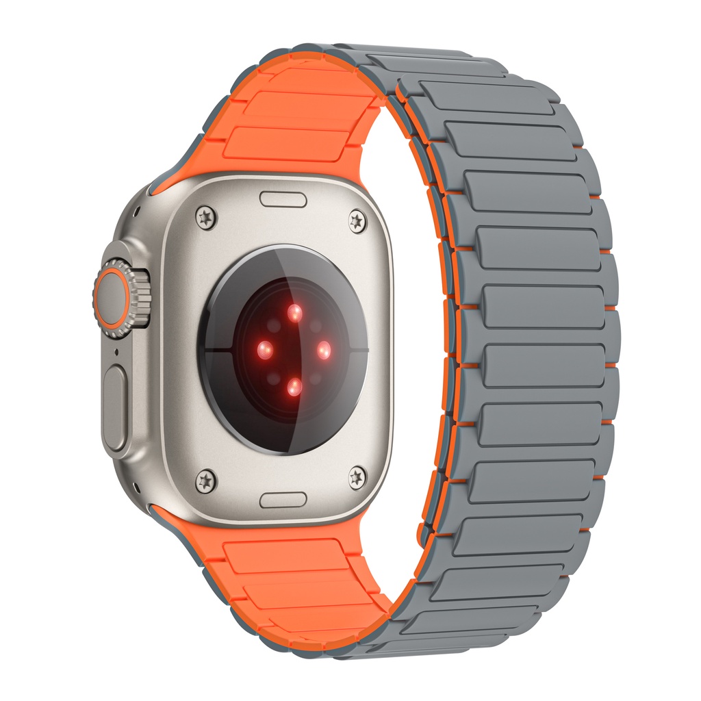 Sang Trọng Dây Đeo silicone Khóa Nam Châm Cho iwatch series 8 7 6 ultra 49mm 42mm 38mm