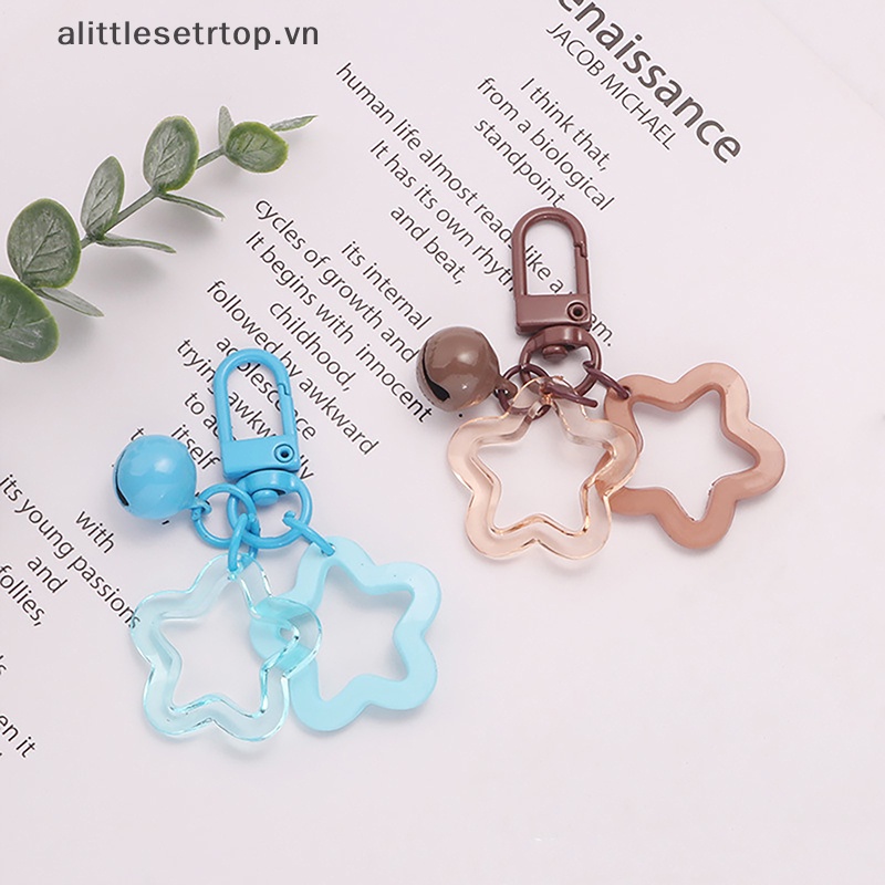 Alittlesetrtop Móc Chìa Khóa Hình Ngôi Sao Năm Cánh Màu Kẹo Thanh Lịch Treo Túi Xách / Xe Hơi Cho Nữ