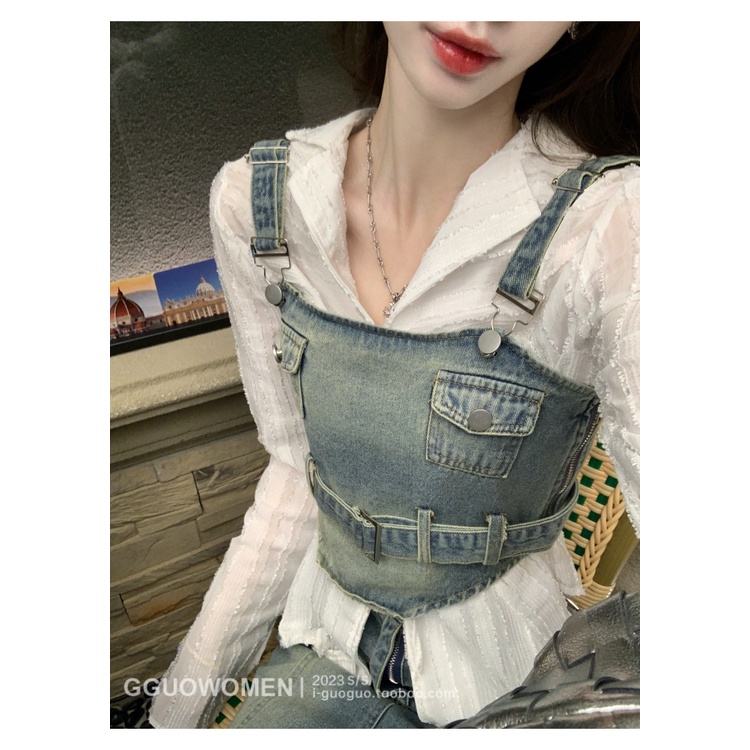 Thời Trang Bộ Áo Sơ Mi + Chân Váy + Áo Khoác Phong Cách retro Phương Tây Cho Nữ