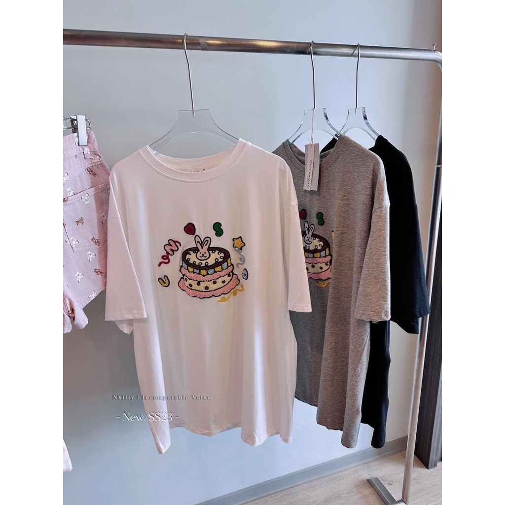 Áo thun thêu bánh thỏ wg.we