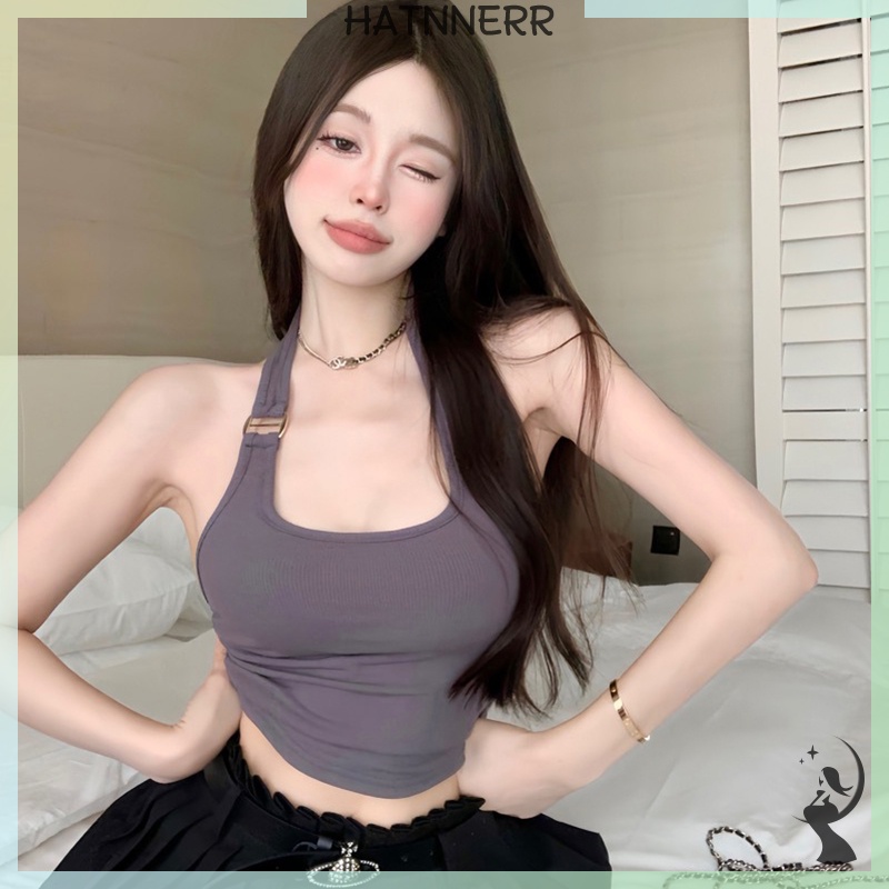 Áo Hai Dây Mỏng Màu Trơn Mùa Hè Có Đệm Ngực Cho Nữ fhs