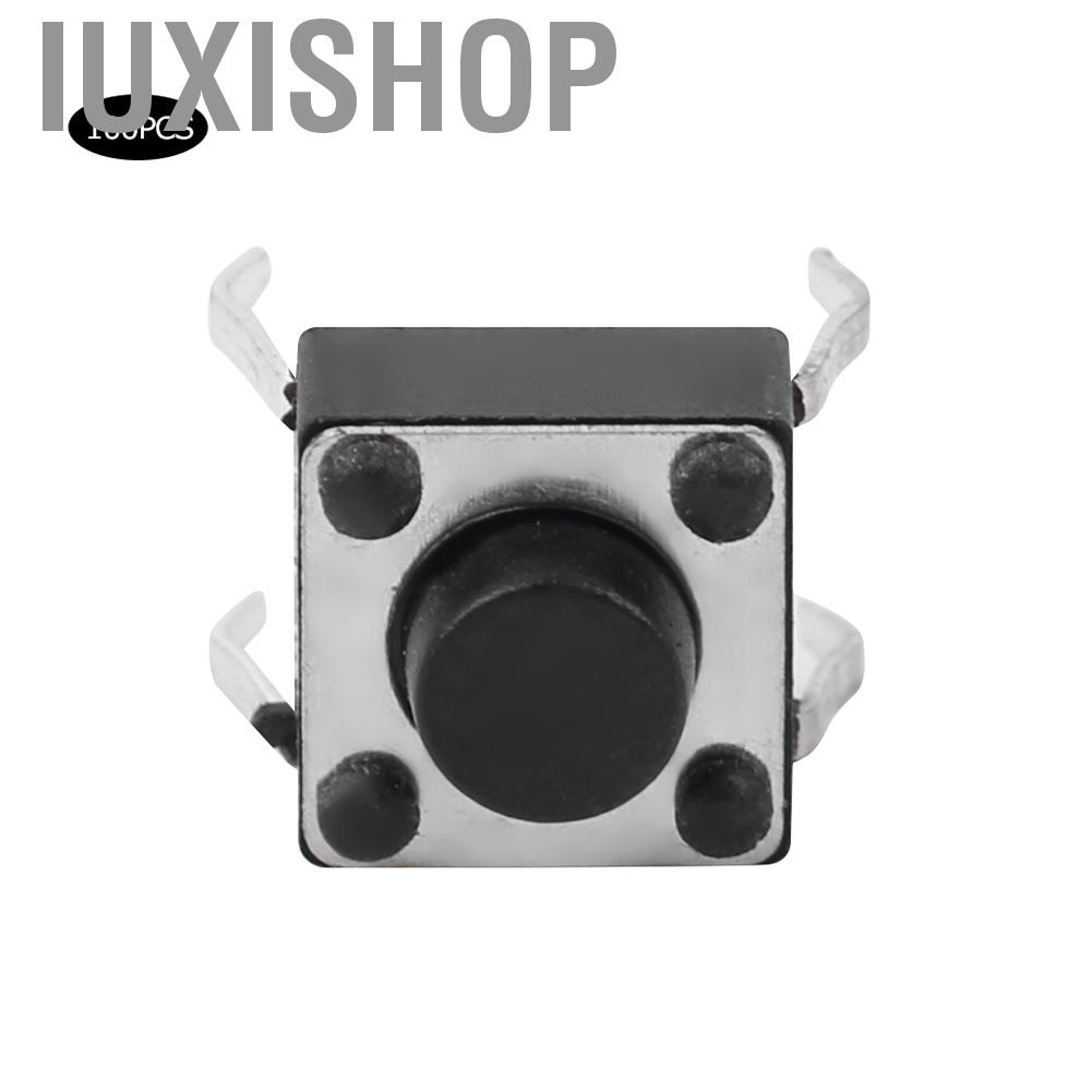 Iuxishop 100pcs Momentary Tactile Push Button Switch Mini Tact Accessory 6x6x4.3mm