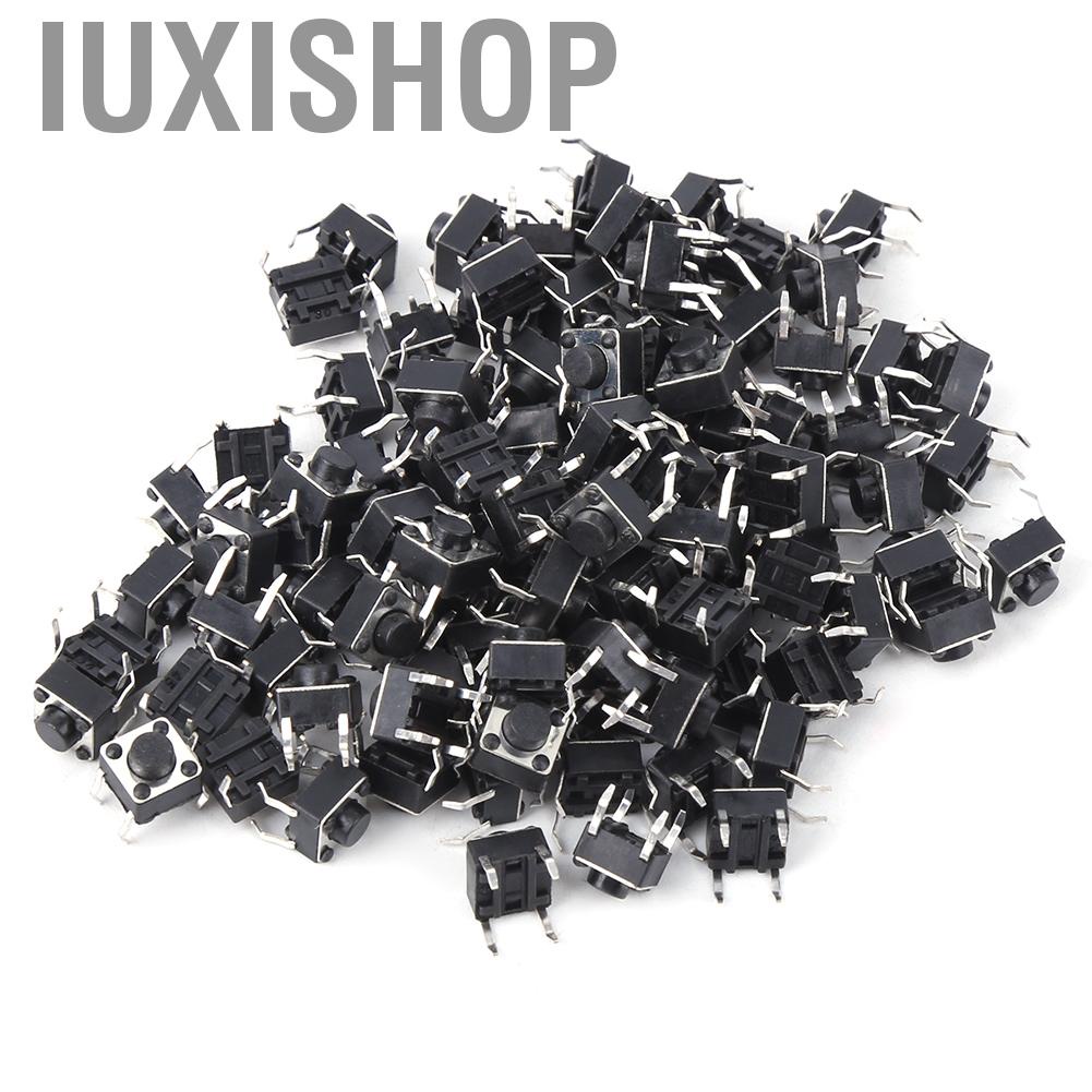Iuxishop 100pcs Momentary Tactile Push Button Switch Mini Tact Accessory 6x6x4.3mm