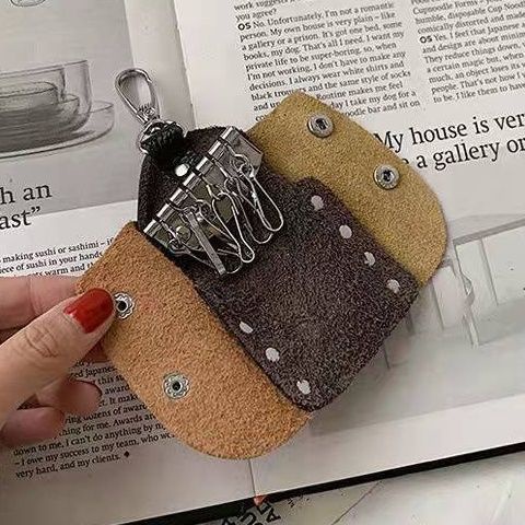 Vỏ Bọc Chìa Khóa Bằng Da Bò Màu Tương Phản handmade Sáng Tạo Mẫu 2023 Dành Cho Cặp Đôi