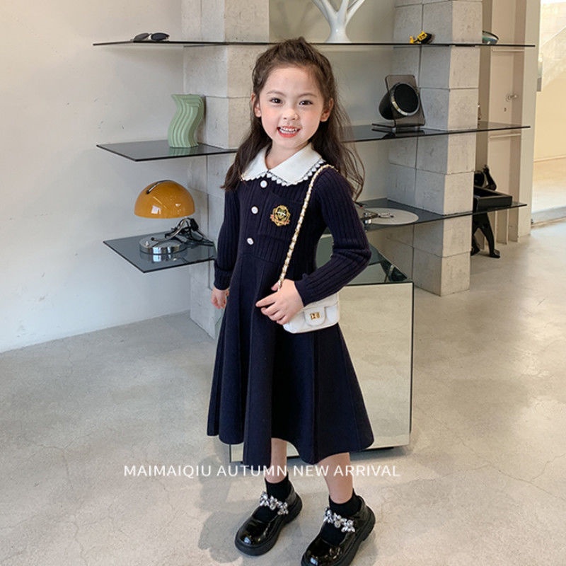 Đầm Len Tay Dài Phong Cách Thời Trang Mùa Xuân 2023 Cho Bé Gái