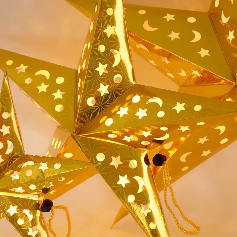 Đèn Lồng Giấy Hình Ngôi Sao Trang Trí Giáng Sinh