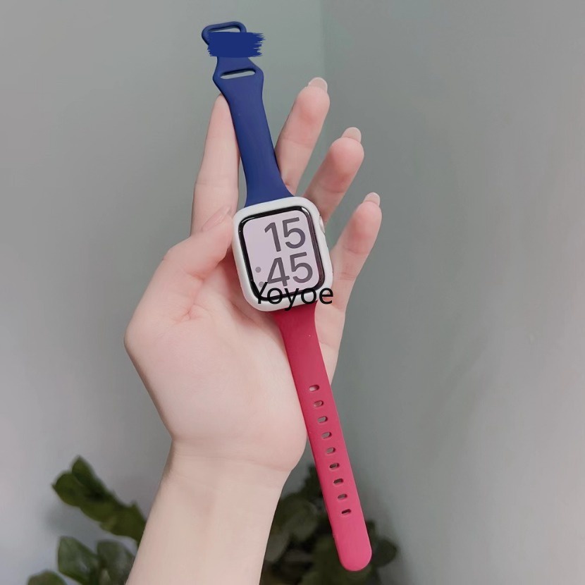 Dây Đeo Đồng Hồ Bằng silicone Siêu Mỏng Cho apple watch 49mm 44mm 40mm 45mm 41mm 42mm 38mm iwatch series 7 8 se 3 4 5 6