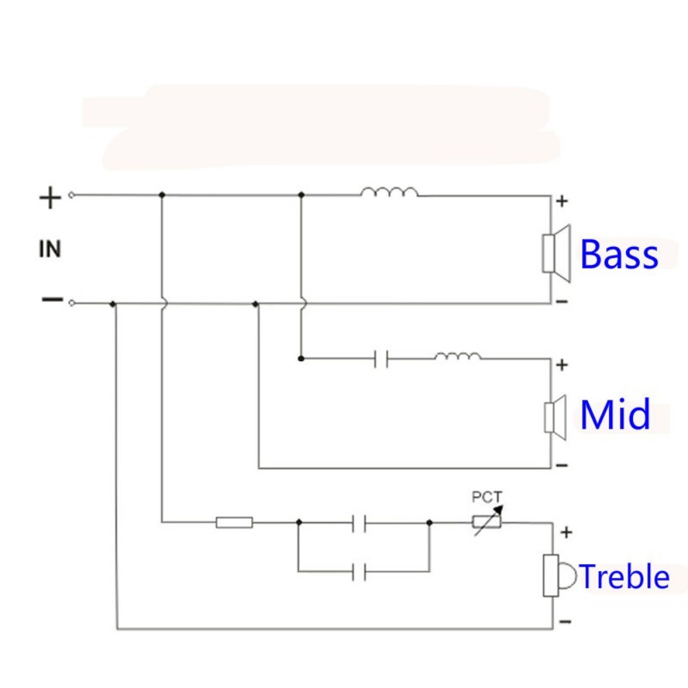 Bộ Chia Tần Số Loa 3 Chiều + Phạm Vi Trung Bình + Bộ Lọc Chéo Cho Loa 8inch