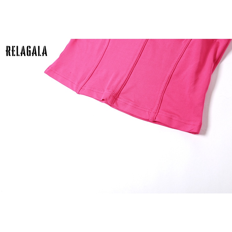 Áo Thun Tay Ngắn Màu Trơn Dáng Ôm Thời Trang 2023 Cho Nữ