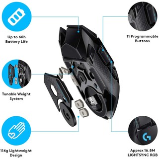 Logitech G502 LIGHTSPEED Wireless Mouse RGB 25600DPI Weightable Gaming Mouse