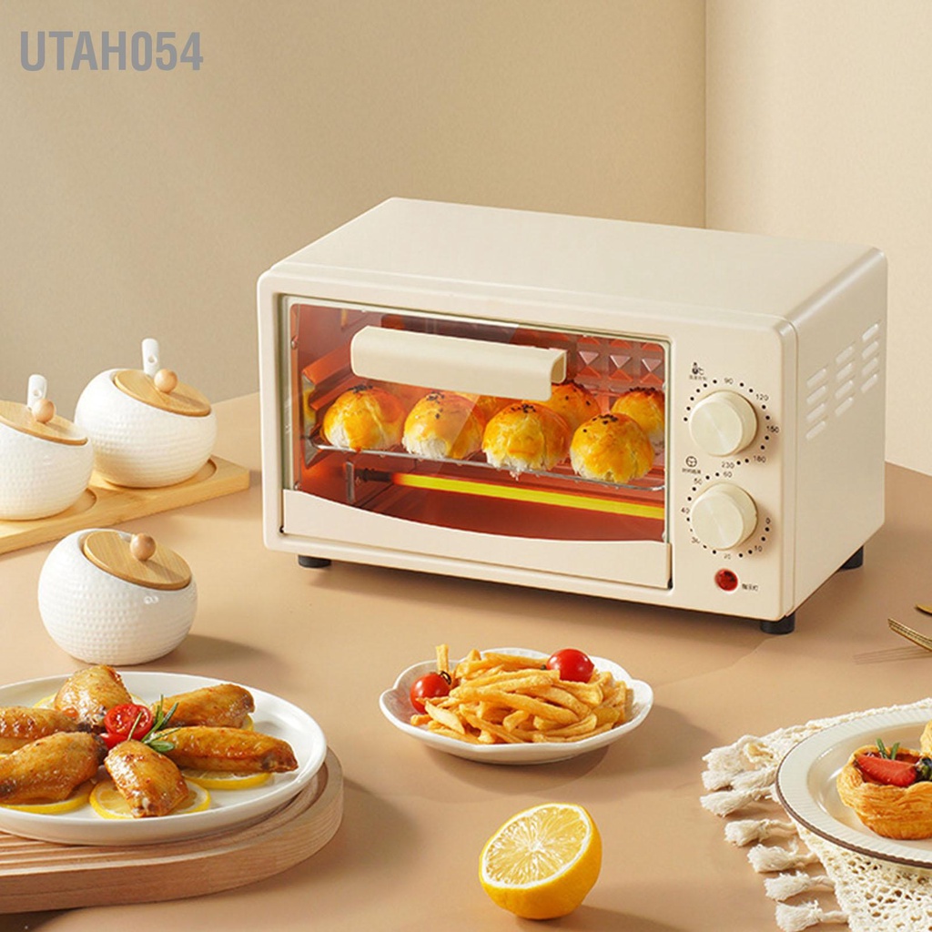 Lò nướng điện mini 12L 2 tầng màu be Điều khiển thông minh cho nhà bếp gia đình CN Plug 220V