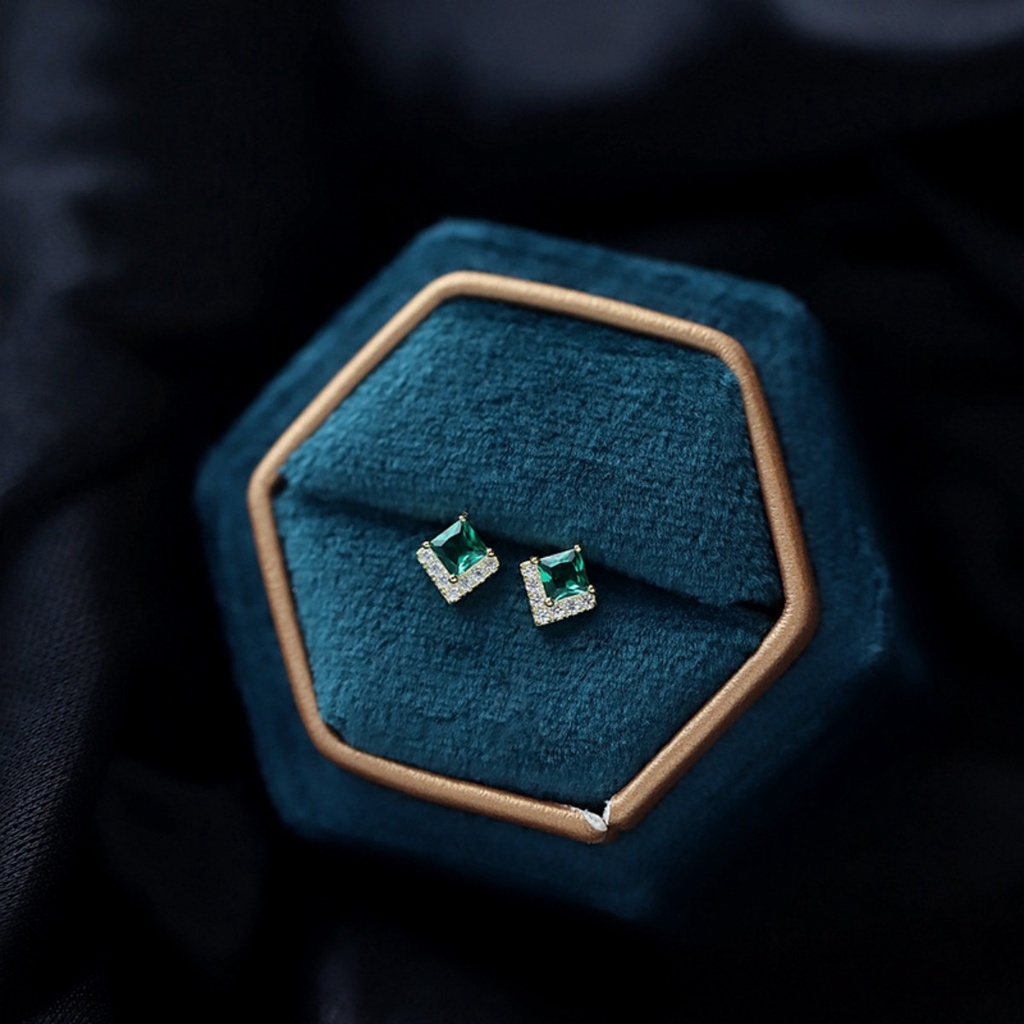 Sang Trọng Bông Tai Bằng Thép Titan Đính Kim Cương Pha Lê Thời Trang Cho Nữ