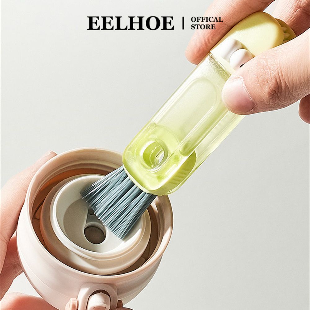 EELHOE Bàn Chải Nắp Cốc Cá Sấu 4 Trong 1 Bàn Chải Làm Sạch Miệng Rãnh Khe Cắm Bàn Chải Làm Sạch Cốc Nước Cách Nhiệt Bàn Chải Làm Sạch Chai Rơm Bàn Chải Dụng Cụ Gia Đình miiki_vn