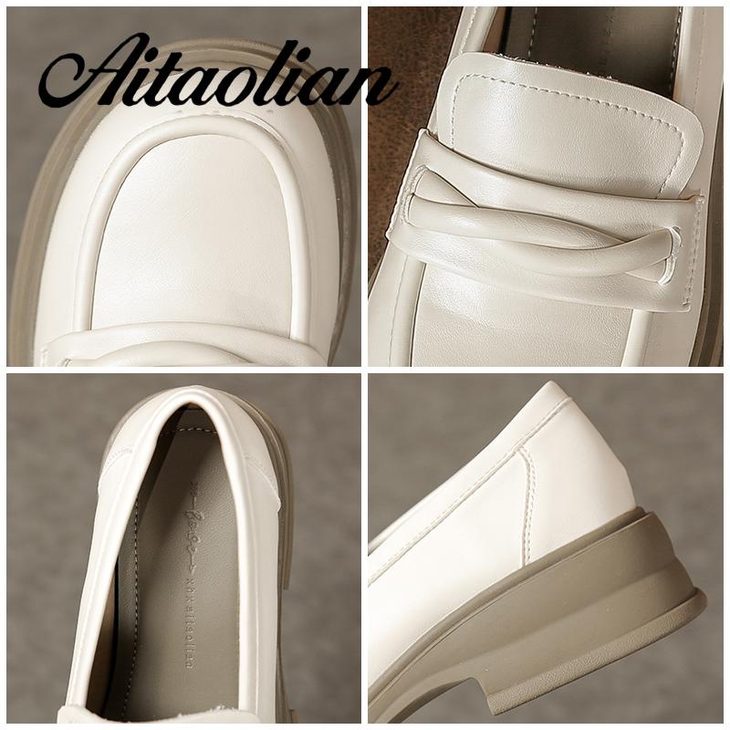 Giày Da Cao Gót 3.5cm Phong Cách retro Anh Quốc Cho Nữ