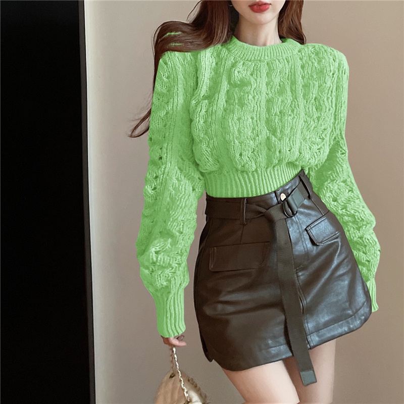 Áo sweater Dệt Kim Dáng Rộng Thời Trang Thu Đông Mới áo len croptop tay dài