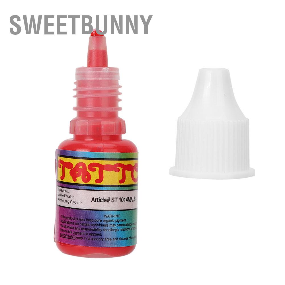 SweetBunny 10Ml/Pc Mực Sắc Tố Hình Xăm Bán Vĩnh Viễn Lâu Dài Đen + Đỏ Xanh