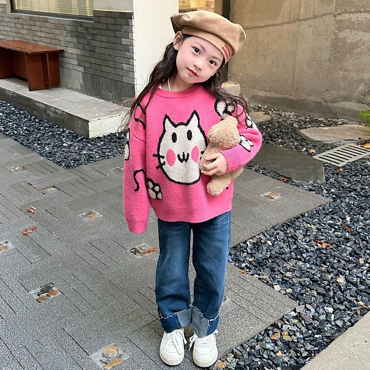 Áo sweater Dày Dễ Thương Thời Trang Thu Đông 2023 Cho Bé Gái