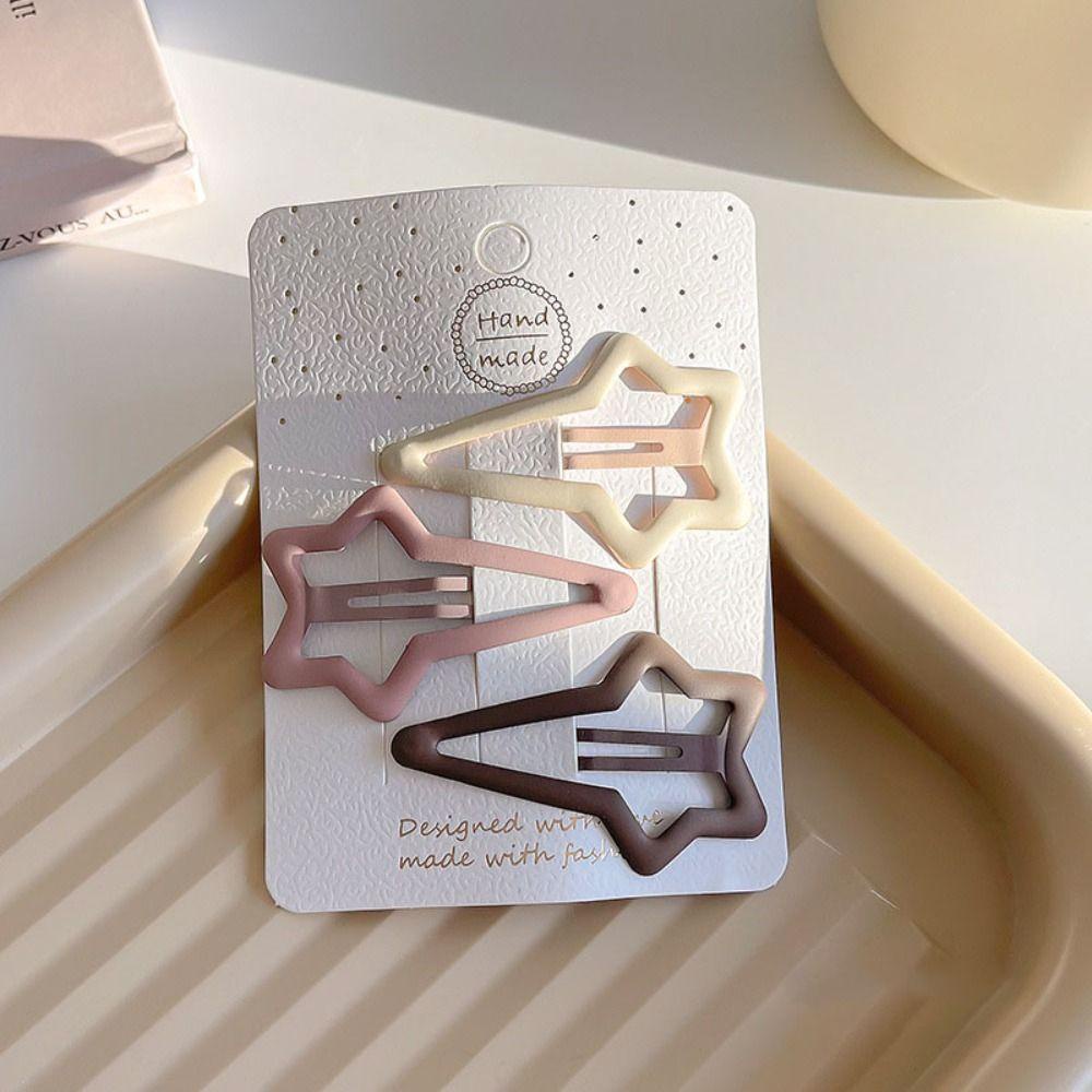 Shanlin set 3 Kẹp Tóc bb Hình Ngôi Sao / Trái Tim / Giọt Nước Bằng Kim Loại Cá Tính y2k Cho Trẻ Em
