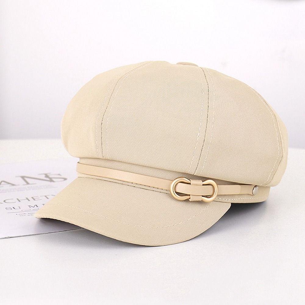Cordellaub Mũ beret Da Màu Đen Phong Cách Thời Trang Hàn Quốc
