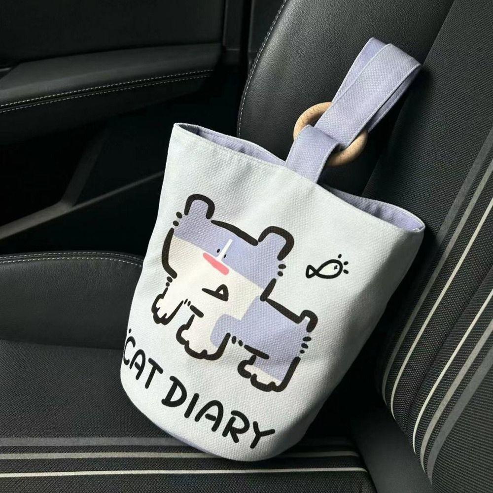 Fuzou Túi Xách Du Lịch In Hoạ Tiết Hoạt Hình Chó Mèo Và Chữ Dễ Thương Xinh Xắn