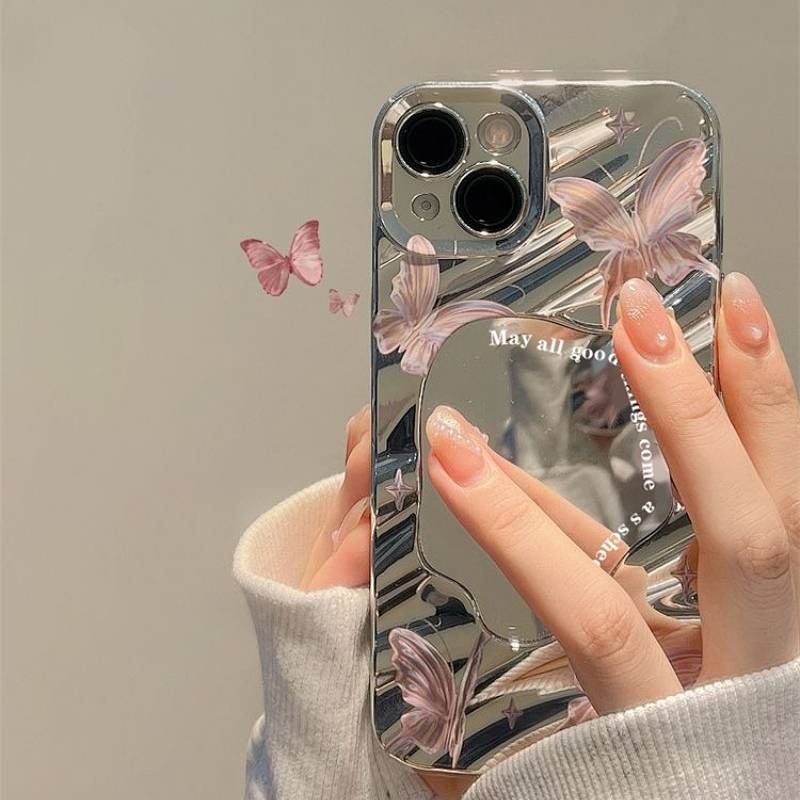 Ốp điện thoại mềm hình bướm mặt gương thích hợp cho Iphone 14 12Promax 13 11 78P YXfx