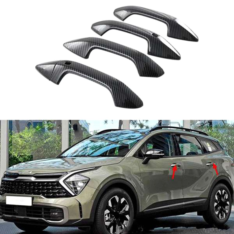 Miếng Dán Tay Cầm Cửa Xe Hơi Bằng Sợi carbon Thay Thế Chuyên Dụng Cho kia sportage 2021 2022