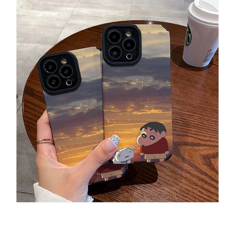 Ốp Điện Thoại Da Cừu Mềm Chống Rơi Hình Cậu Bé Bút Chì Cho iphone 11pro max 14 pro max 11 12 13 6 7 8plus xr xmax 15pro