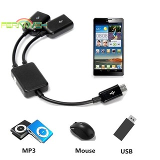 Dây cáp chia hai cổng micro usb otg cho máy tính bảng / pc / điện thoại thông minh
