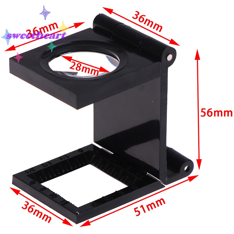 Kính Lúp 10x 28mm Có Thể Gấp Gọn Kèm Thang Đo Tiện Dụng