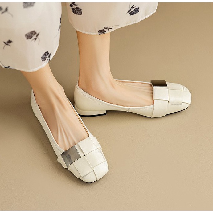 Thời Trang Giày Búp Bê Mũi Vuông Xinh Xắn Dành Cho Nữ / size 35-39