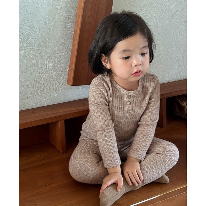 Bộ Quần Áo Dài Tay Len Tăm Dày Dặn 320g 2 Cúc Quảng Châu Cao Cấp Thu Đông 2023