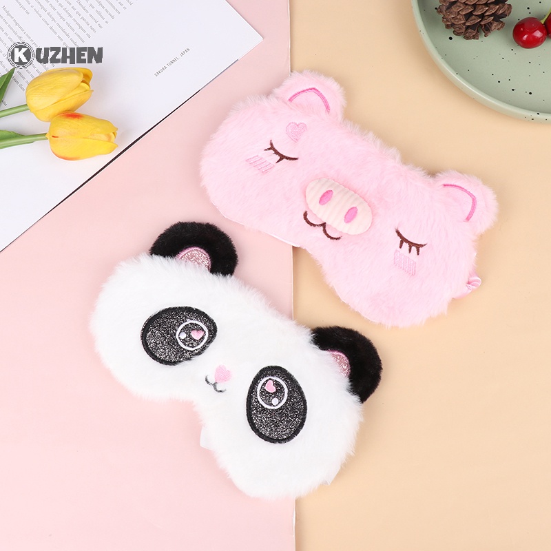 Kuzhen 1 Mặt Nạ Che Mắt Ngủ Phủ Mắt Mèo Xám Bằng Vải Lông Thích Hợp Làm Quà Tặng Du Lịch Tại Nhà