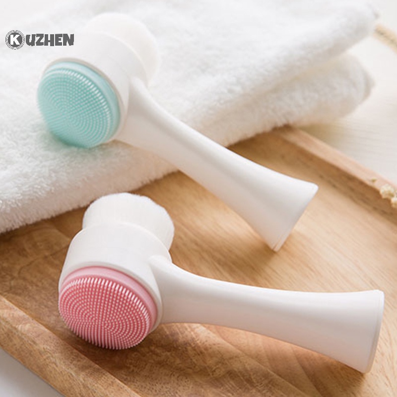 Bàn chải rửa mặt KUZHEN bằng silicon hai mặt thông dụng