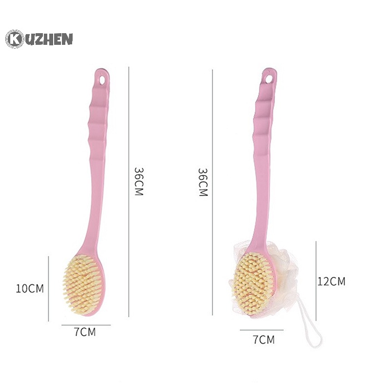 Bàn chải tắm KUZHEN lông mềm tay cầm dài đa năng cho người lớn