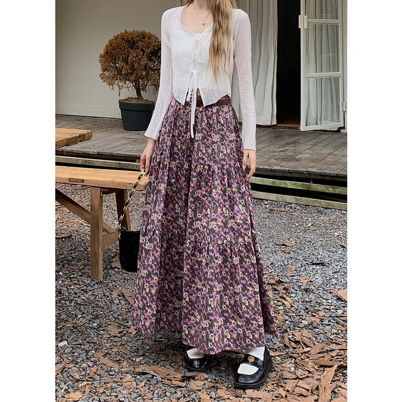 SUXI Chân Váy Chữ a Lưng Cao Co Giãn Thời Trang Mùa Thu Phong Cách Pháp Ngọt Ngào Cho Nữ