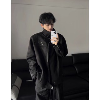 Áo Khoác Da Lộn Khóa Kéo Thời Trang Đường Phố Cao Cấp Dành Cho Nam