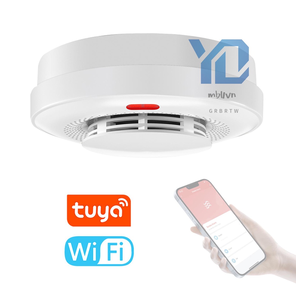 Tuya Thiết Bị Phát Hiện Khói wifi Điều Khiển Từ Xa Cảm Ứng Âm Thanh Điện Thoại Di Động Có Chuông Báo Động Hàng Đầu 1