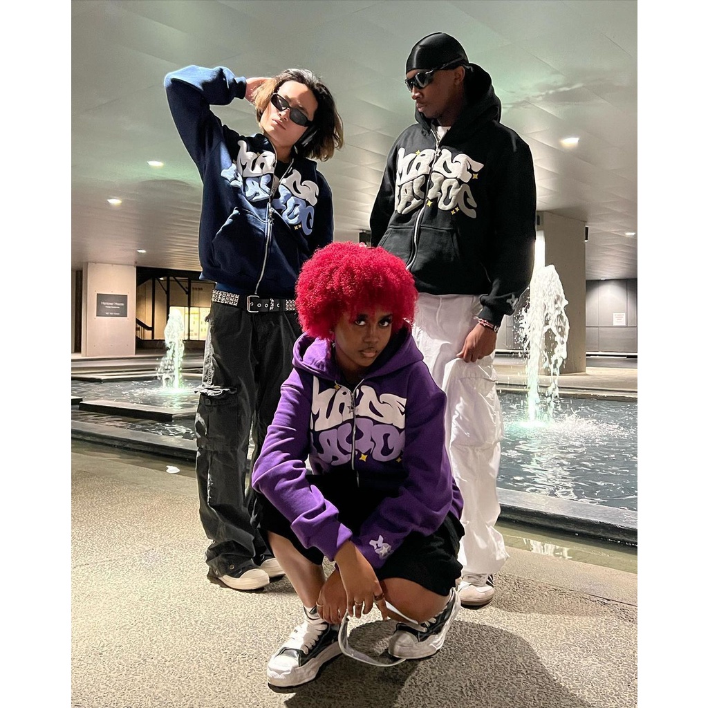 Áo Hoodie Có Khóa Kéo In Chữ y2k Và Ngôi Sao Phong Cách retro Mỹ Thời Trang Xuân Thu Cho Nam Và Nữ