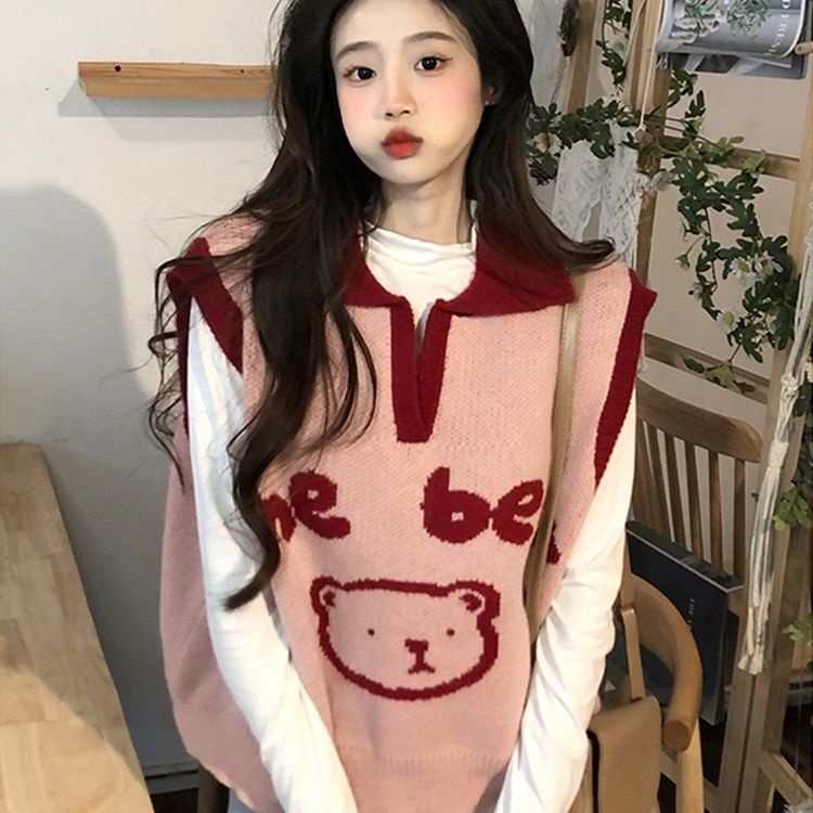 Áo Dệt Kim Không Tay Dáng Rộng Thời Trang Cá Tính