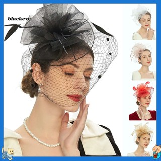 Bl fas] mũ lưới che mặt đính hoa lớn thanh lịch làm phụ kiện chụp ảnh cô dâu / tiệc cưới