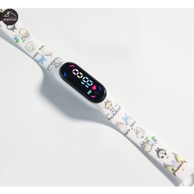 Popkozzi Đồng Hồ Led Điện Tử Màn Hình Cảm Ứng Chống Nước Hình Hoạt Hình Đáng Yêu Cho Nam Nữ