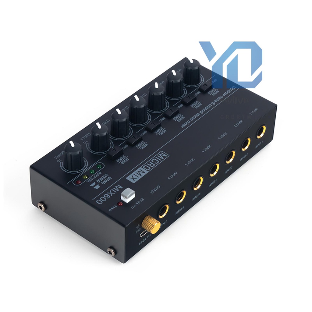 Máy Trộn Âm Thanh mini Âm Thanh Nổi Cho Bộ Trộn Âm Thanh Siêu Thấp 6 Kênh Cho Đàn Guitar bass / Bàn Phím Sân Khấu