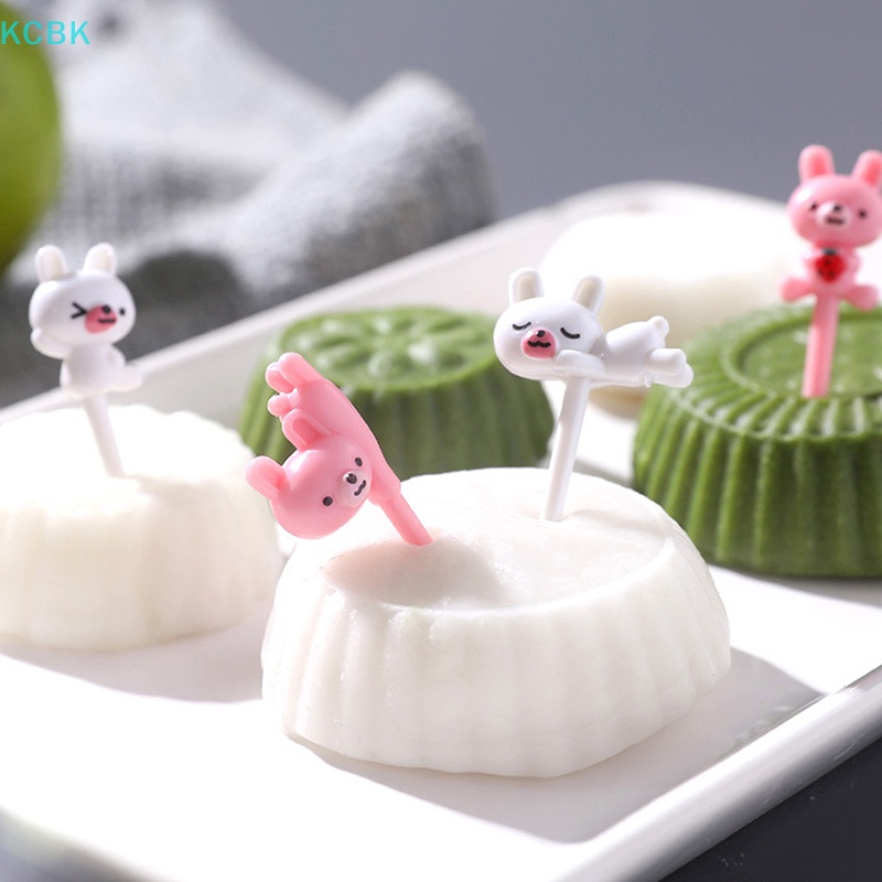 Kc Nĩa Ăn Trái Cây Bằng Nhựa Cấp Thực Phẩm Hình Động Vật Hoạt Hình mini Trang Trí Bữa Tiệc Cho Bé bk